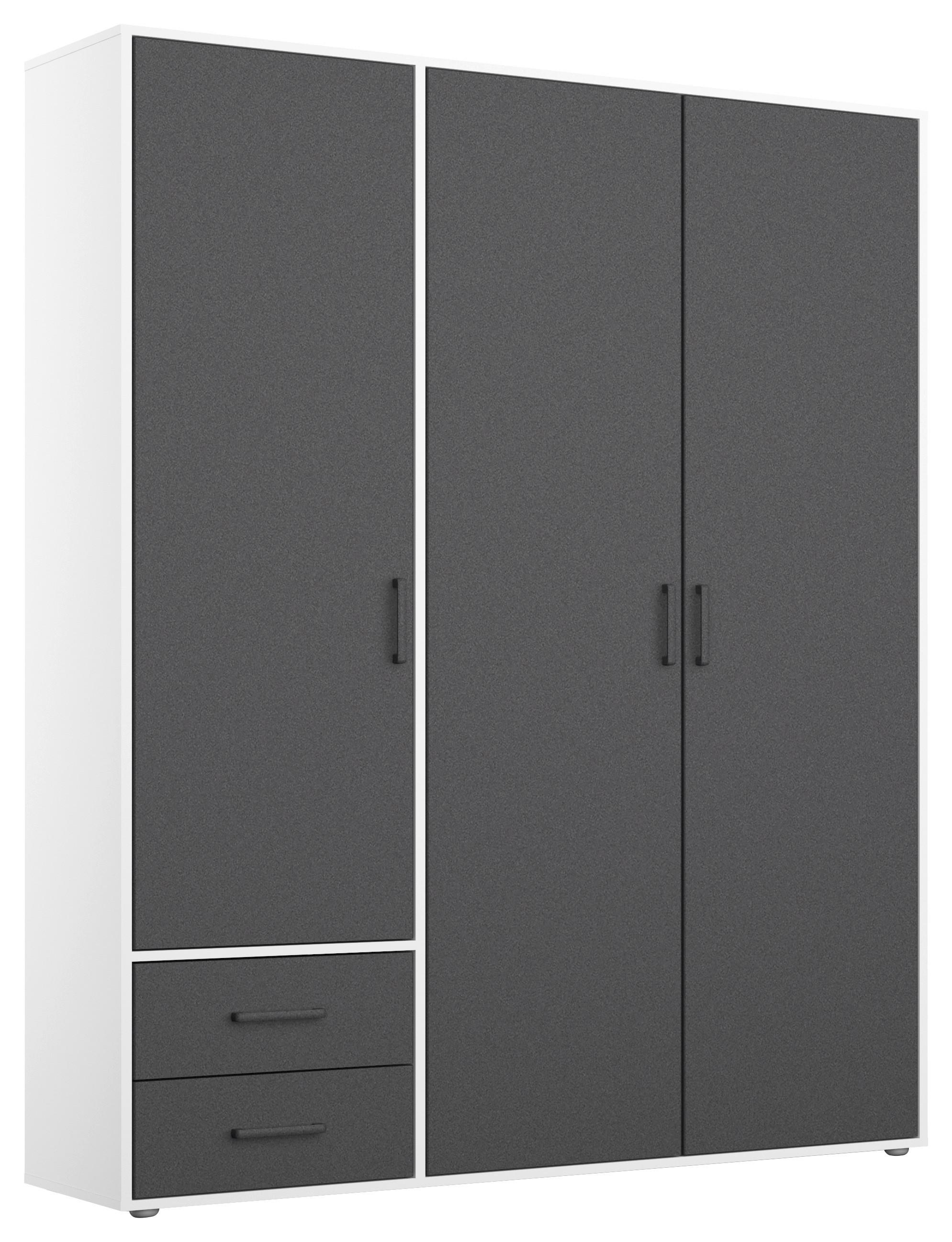 Drehtürenschrank Voyager Weiß,Grau 140 cm - Weiß/Grau, MODERN, Holzwerkstoff (140/194/53cm) - Rauch Möbel