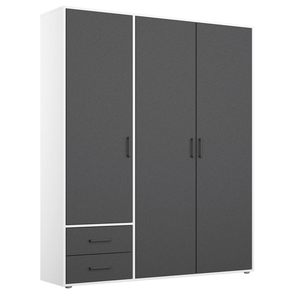 Drehtürenschrank Voyager Weiß,Grau 140 cm