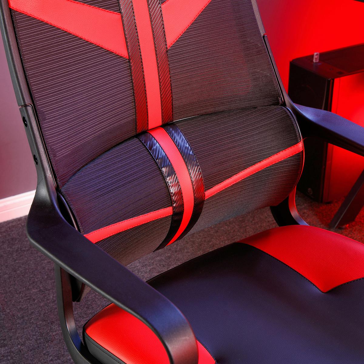 Gaming Stuhl Helix Mit Kissen Rot/schwarz - Rot/Schwarz, MODERN, Kunststoff/Textil (68/112,5/72cm) - X Rocker