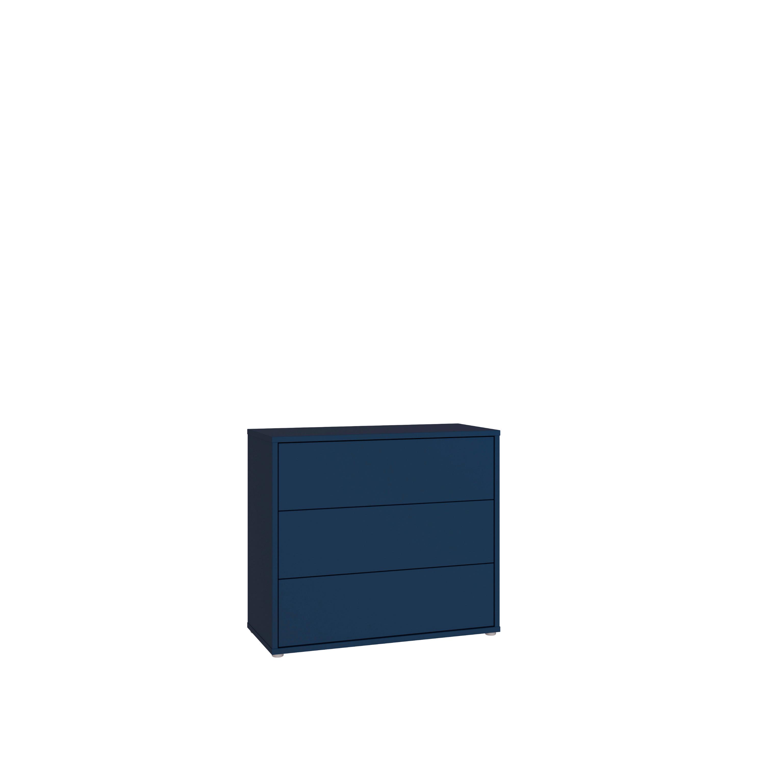 Komoda farba modrá - tmavomodrá, Modern, kompozitné drevo (94,8/83,1/41,5cm)