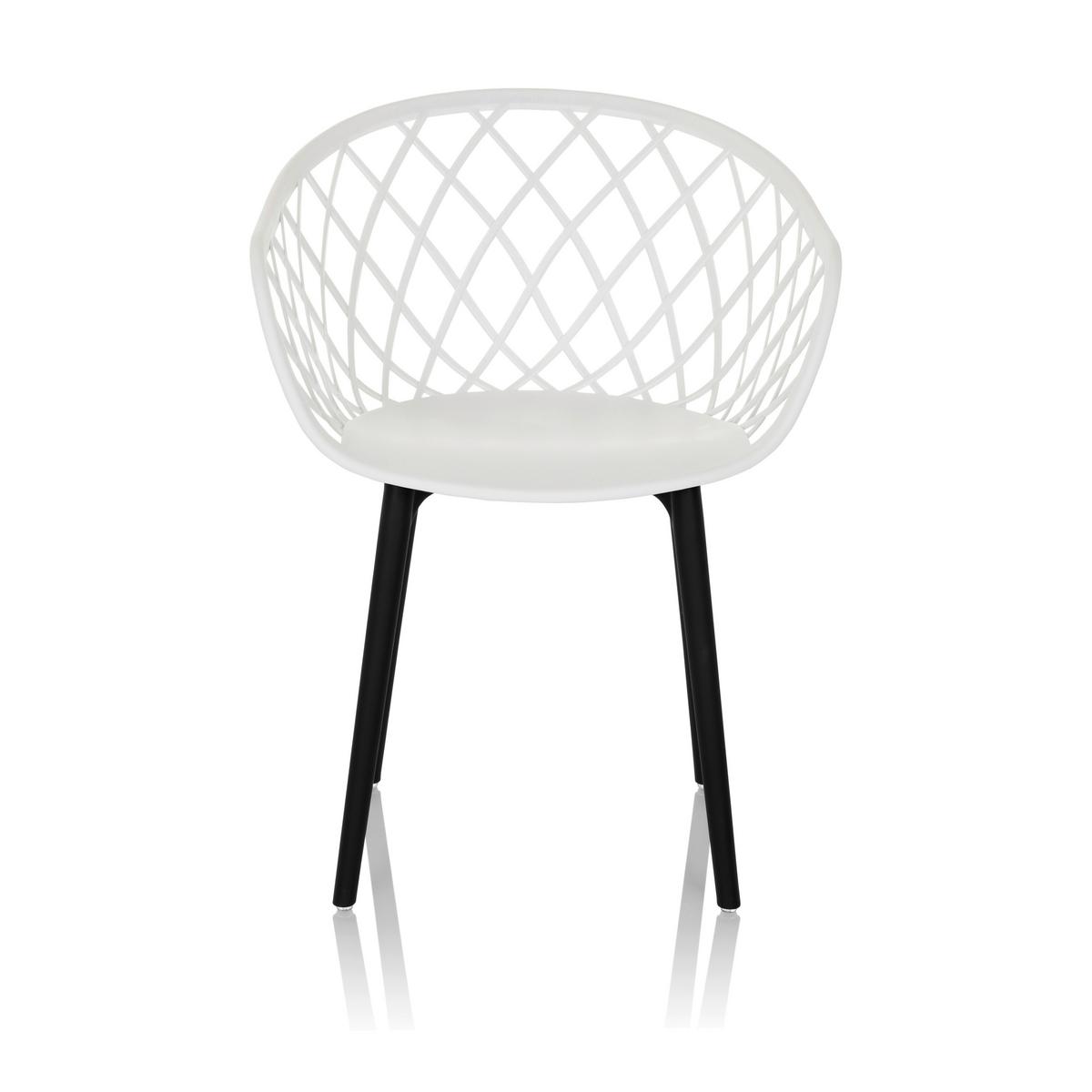 BESUCHERSTUHL Begio Weiß B: 57cm - Schwarz/Weiß, MODERN, Kunststoff (57/76/53cm) - MID.YOU