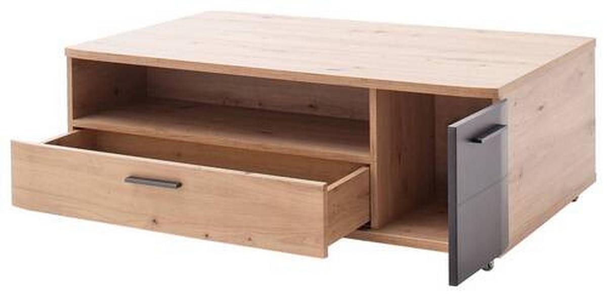 Couchtisch Cortona Mit Rollen Anthrazit/eichefarben - Eichefarben/Anthrazit, Design, Holzwerkstoff (115/70/42cm) - Livetastic