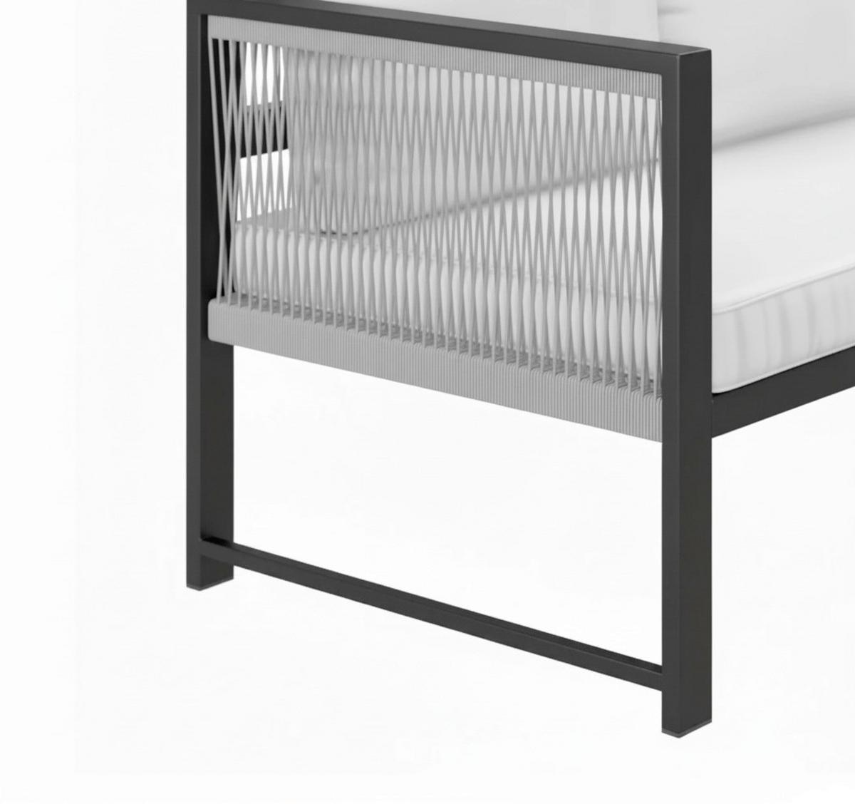 Zahradní jídelní sestava PERGOLINA - bílá/černá, Moderní, kov/textil (194/245cm) - Bessagi Garden