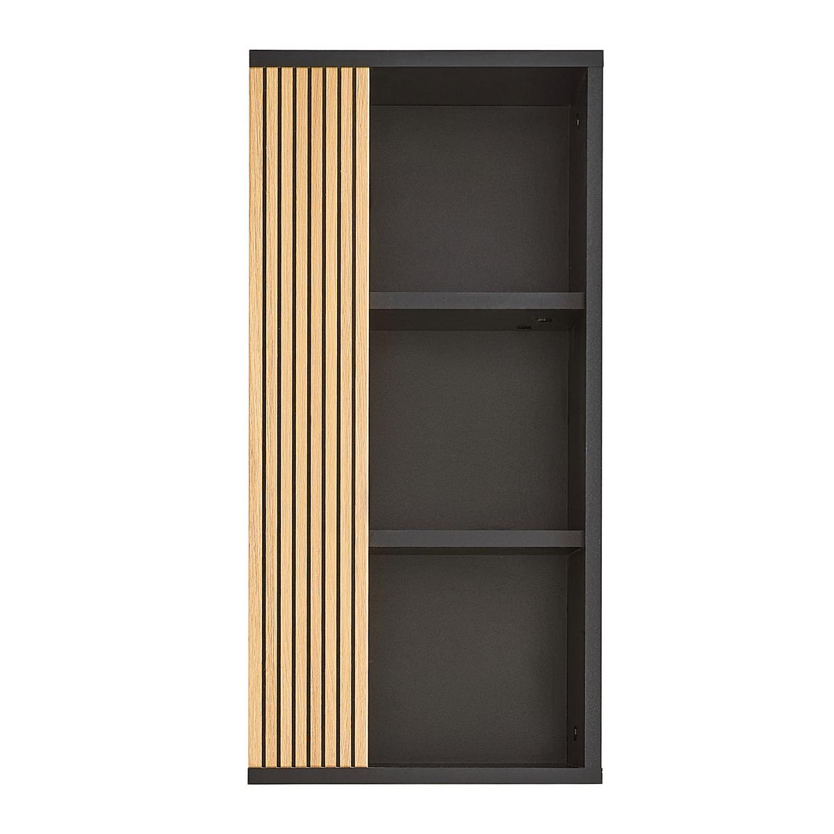Závesná skrinka VENEZIA - čierna/farba duba, Lifestyle, kompozitné drevo (35/72/25cm) - Mömax