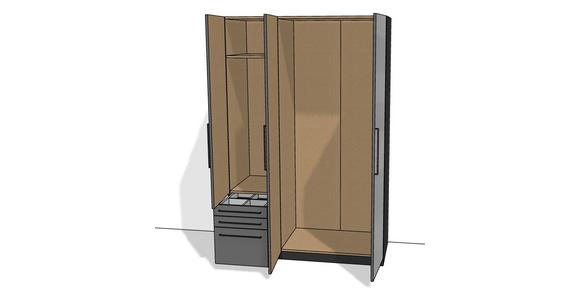 Kleiderschrank Unit 3trg. Normalhöhe - KONVENTIONELL (137/210/58,3cm) - Ondega