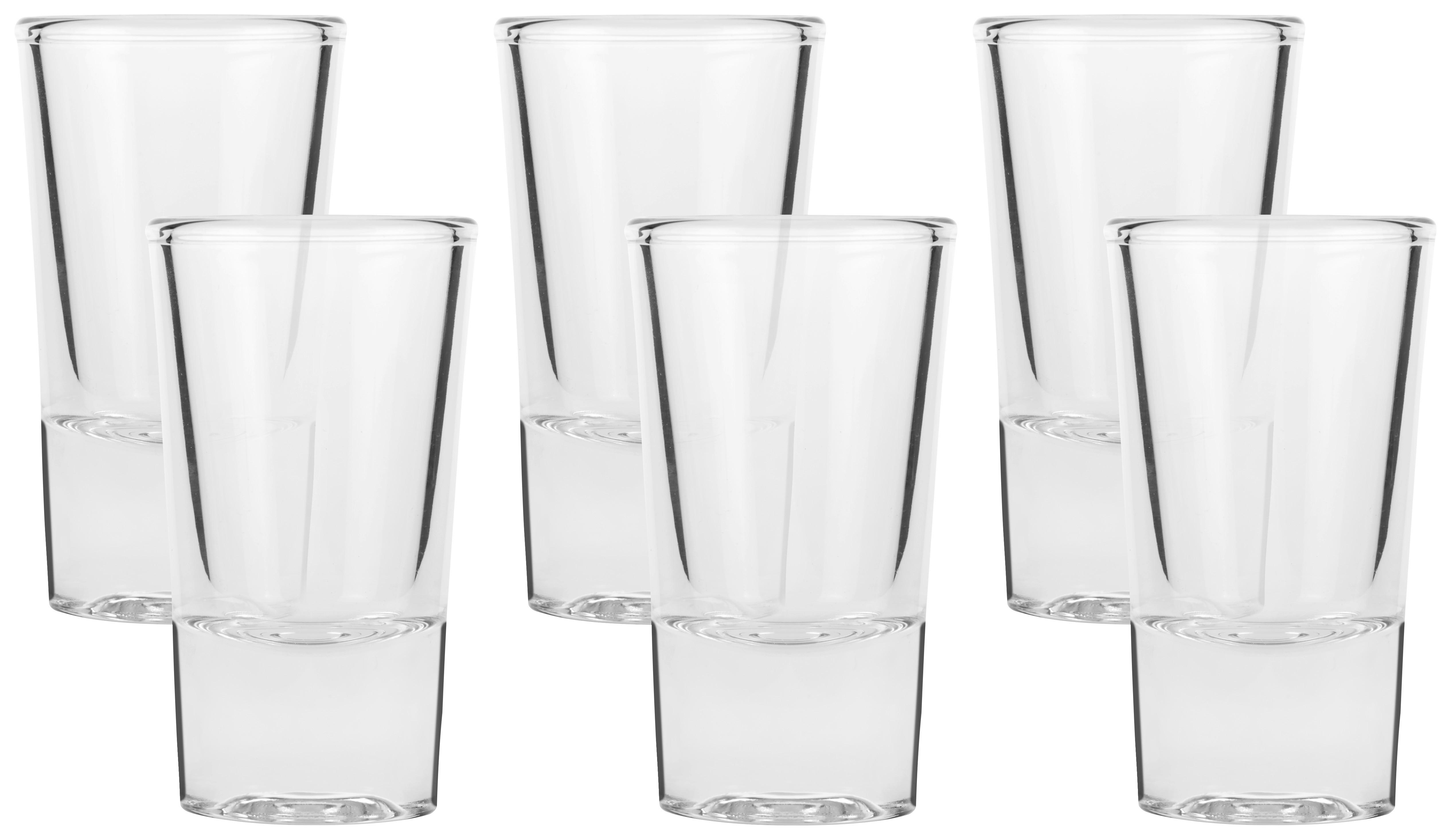 Schnapsglas Maximilian 6er-Set Je ca. 30 ml - Klar, MODERN, Glas (3,8/6,8cm) - Luca Bessoni