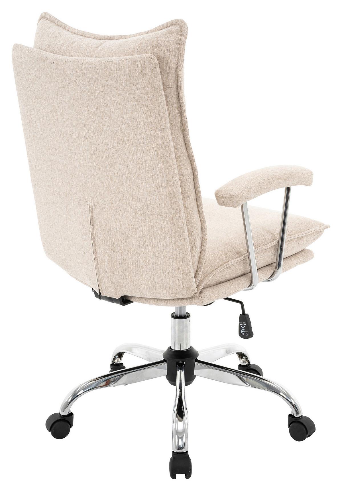 Drehstuhl Wien 2 - Chromfarben/Beige, MODERN, Kunststoff/Textil (61/96-104/66cm)