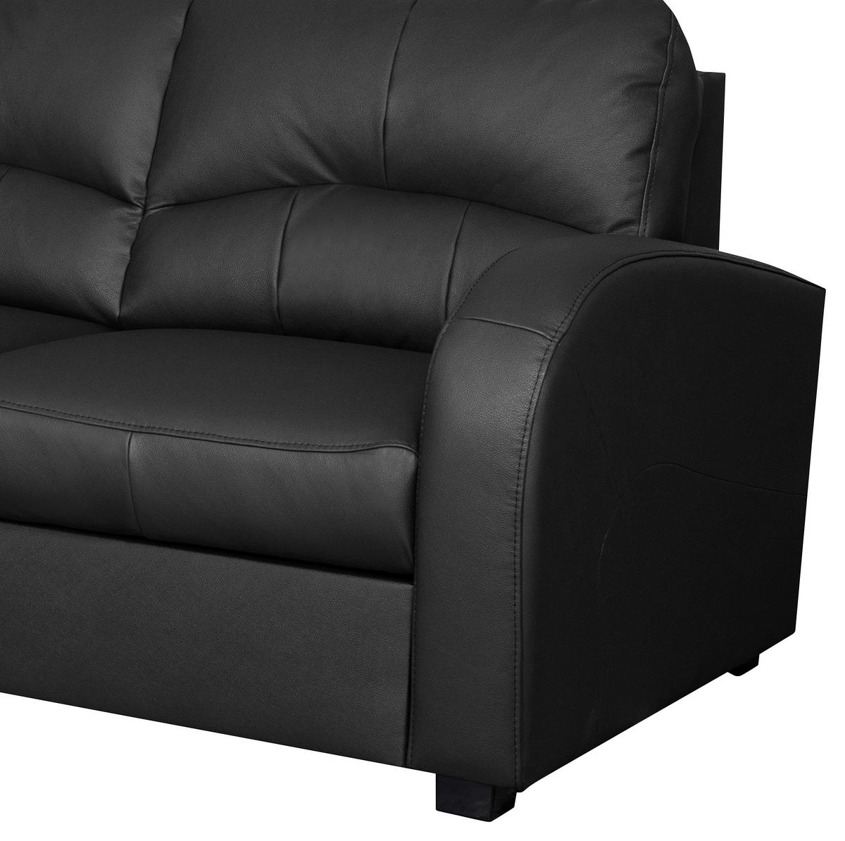 Ecksofa Tilo Schwarz S: 168 Cm - Schwarz, Design, Leder/Textil (168/227cm) - Livetastic