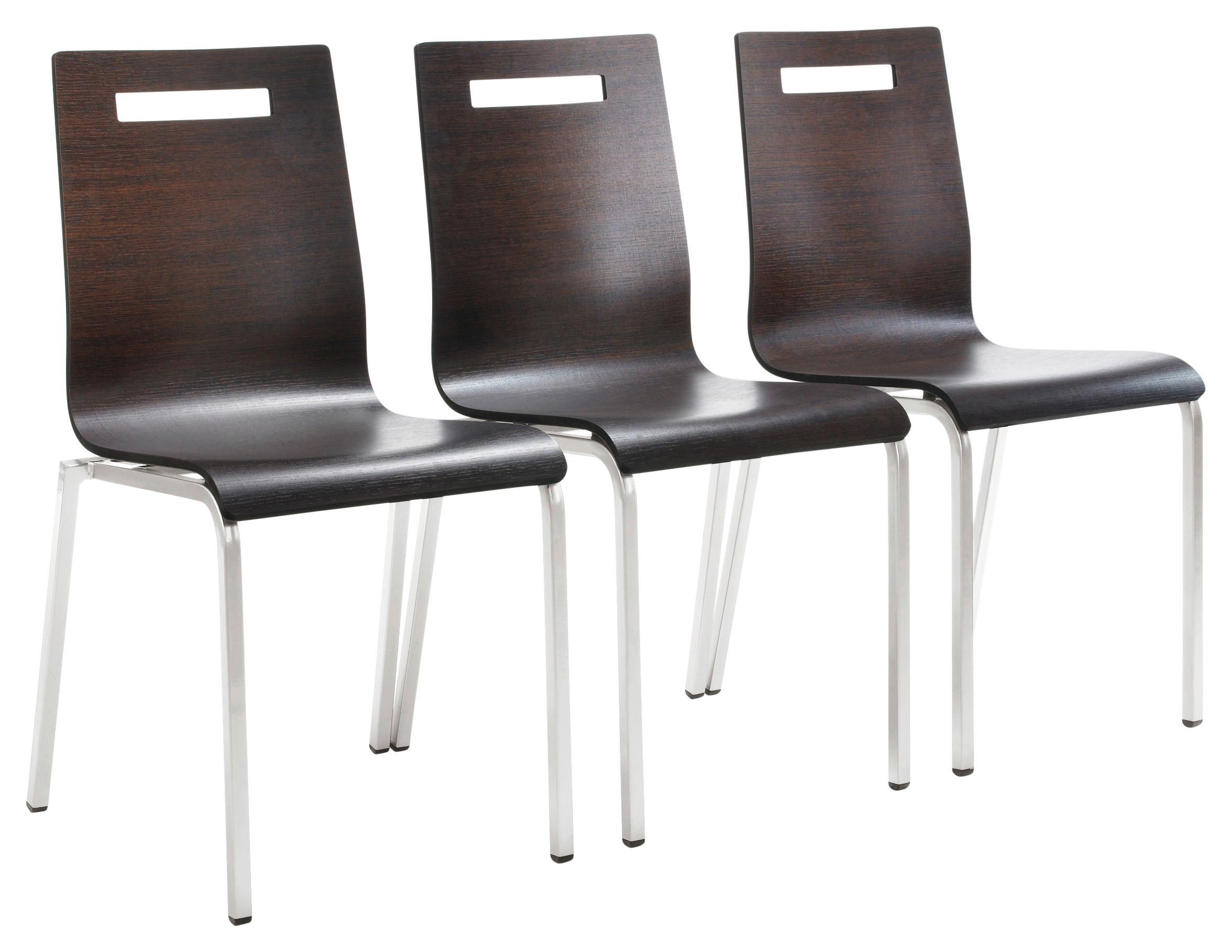 Besucherstuhl My Life Wenge teilmassiv - Wengefarben/Chromfarben, Basics, Holz/Metall (48/87/55cm) - MID.YOU