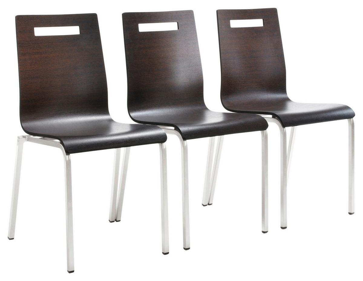 Besucherstuhl My Life Wenge teilmassiv - Wengefarben/Chromfarben, Basics, Holz/Metall (48/87/55cm) - MID.YOU