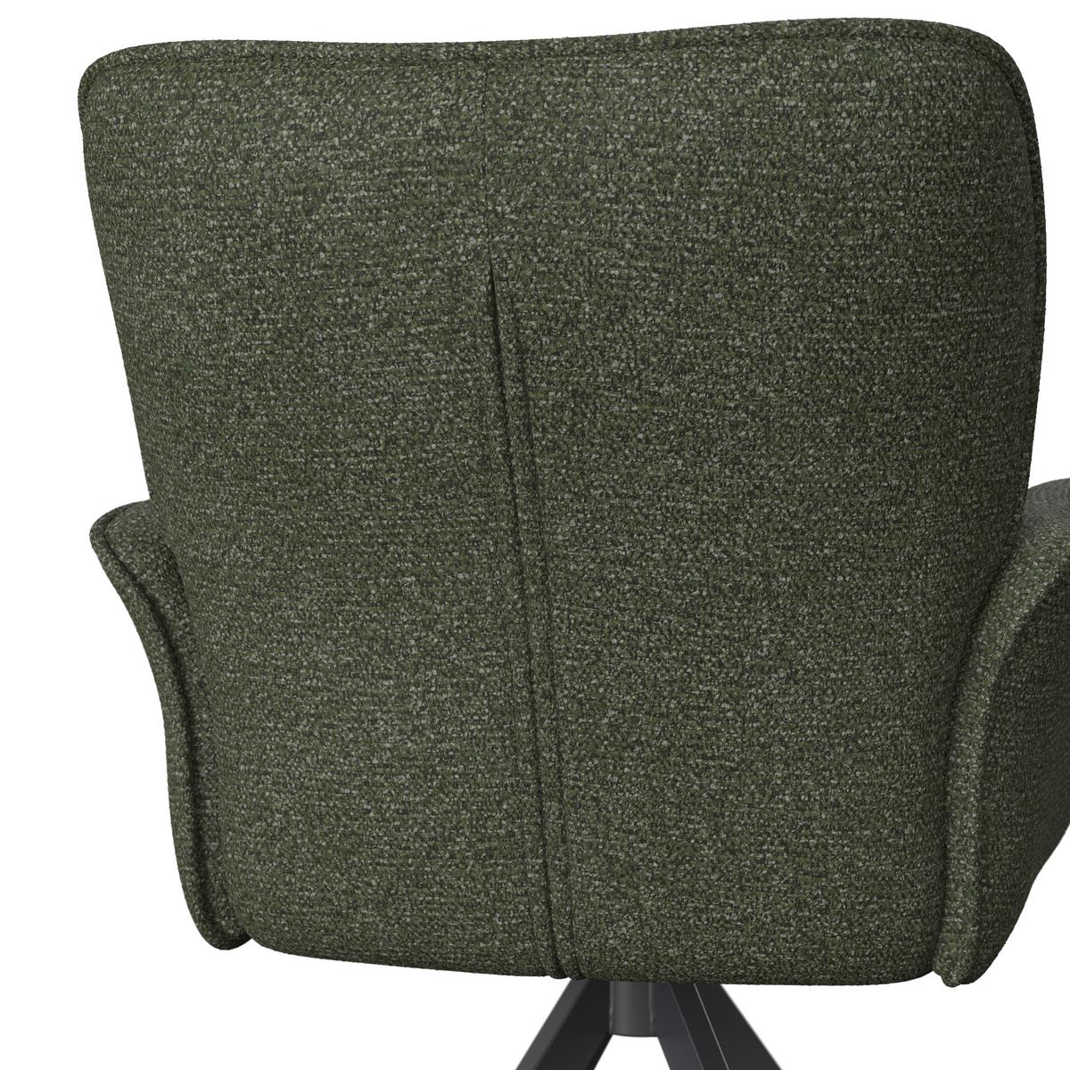 ŽIDLE S PODRUČKAMI TESS - černá/zelená, Moderní, kov/dřevo (64/90/63cm) - Bessagi Home