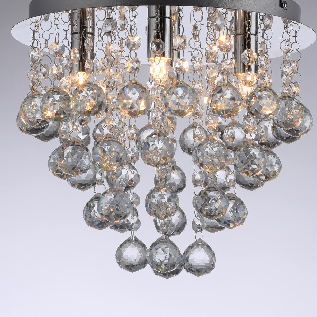 Kronleuchter, G9 20w 15063-17 - Chromfarben, ROMANTIK / LANDHAUS, Glas/Kunststoff (28/28/25cm)