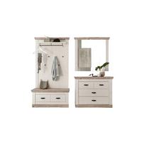Garderobe Florenz Pinienfarbe/Hellbraun 224cm - Hellbraun/Pinienfarben, Design, Holzwerkstoff (224/201/45cm) - MID.YOU