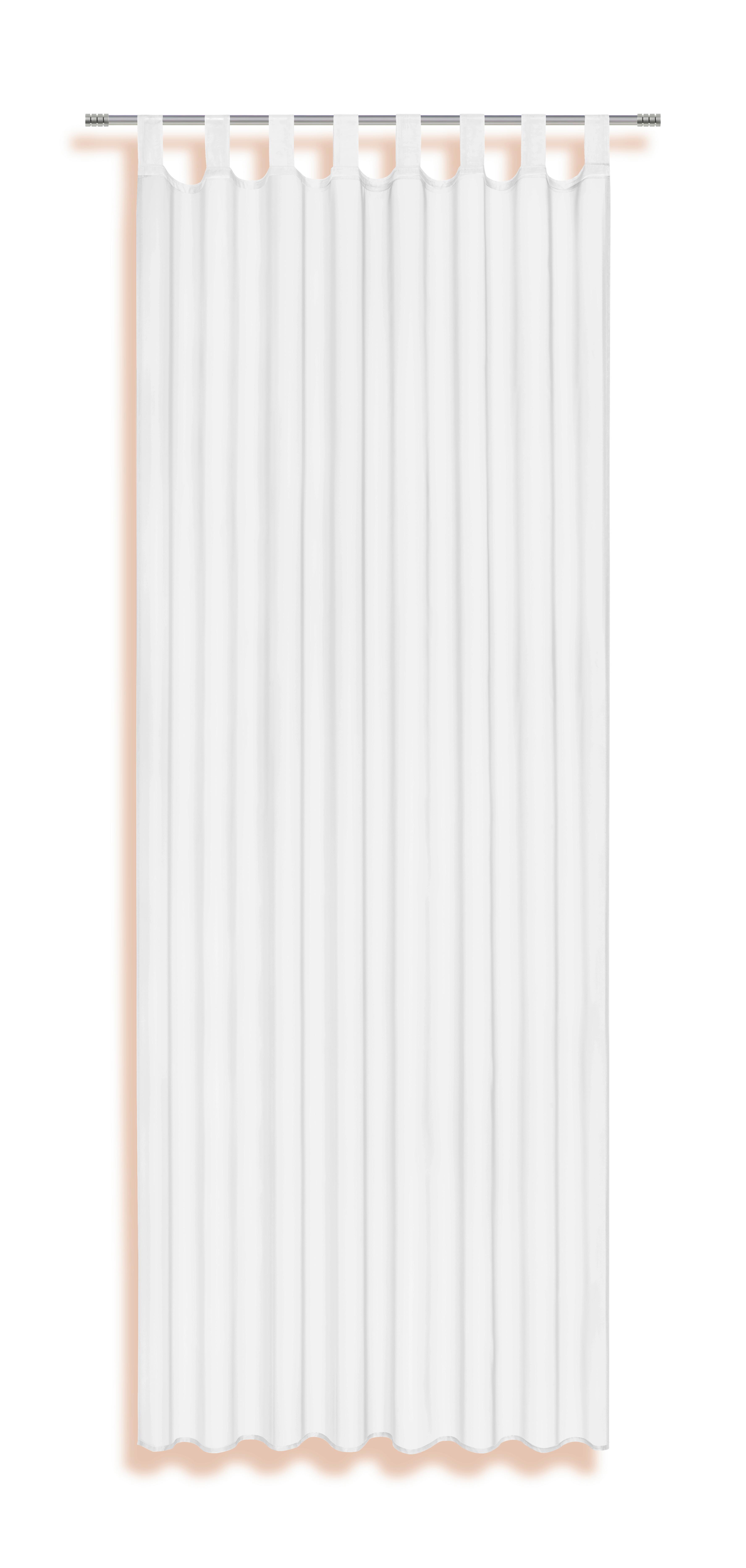 Vorhang Mit Schlaufen Und Band Utila 140x245 Cm Weiß - Weiß, KONVENTIONELL, Textil (140/245cm) - Ondega