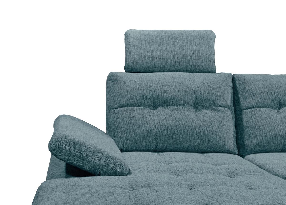 Sedacia súprava DURBAN U, pravá, modrá - modrá/čierna, Konventionell, textil/plast (170/324/218cm) - MID.YOU