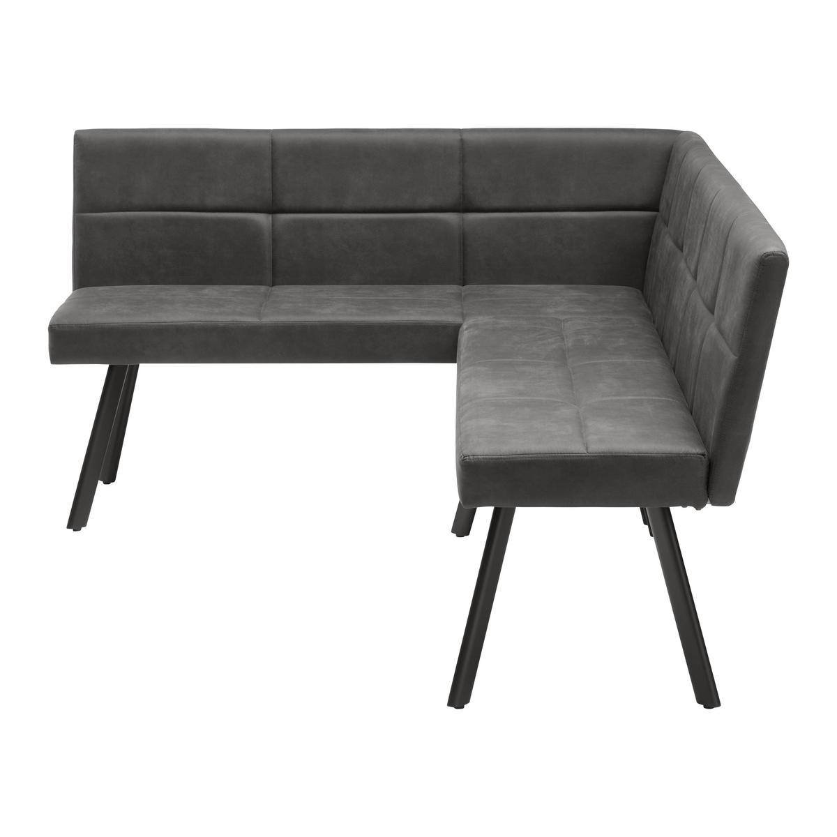 Rohová lavice COOPER - šedá/černá, Moderní, kov/textil (150/85/190cm) - Mömax