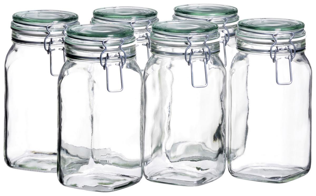 Einmachgläser 6er-set Gothika Je.1,45 Liter, Auslaufsicher - Transparent, Basics, Glas (1450ml) - Mäser