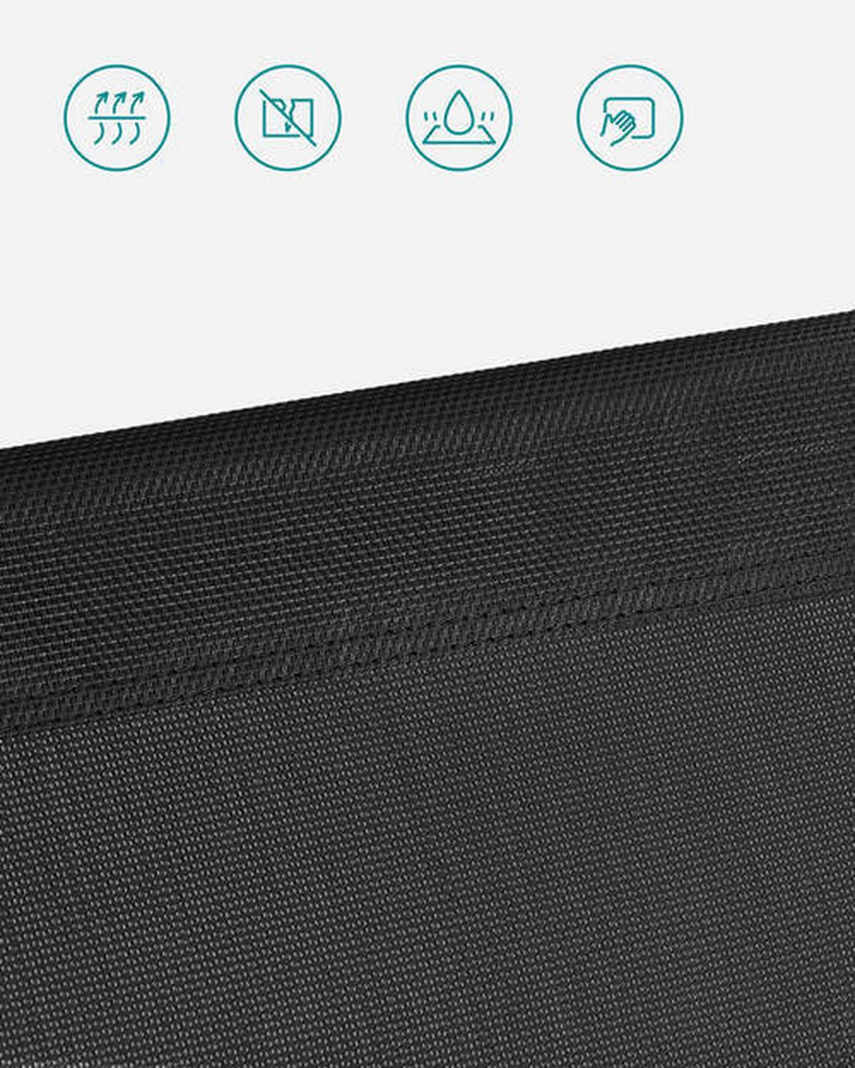 Sonnenliege Schwarz Inkl. Sonnendach, B: 71 Cm - Schwarz, Basics, Textil/Metall (71/38/200cm) - Modante