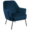 Polsterstuhl Melissa Blau Velours - Blau/Schwarz, KONVENTIONELL, Textil (75/83/75cm) - Livetastic