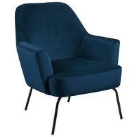 Polsterstuhl Melissa Blau Velours - Blau/Schwarz, KONVENTIONELL, Textil (75/83/75cm) - Livetastic