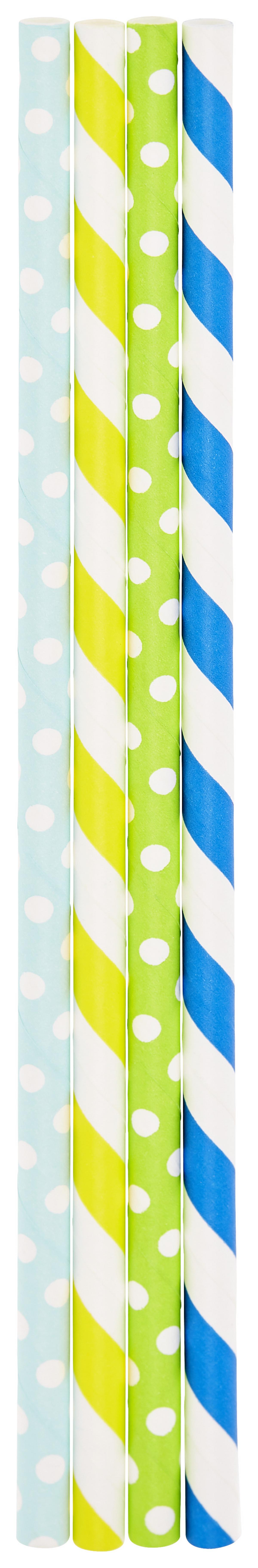 Szívószál Nella - sárga/világoskék, Konventionell, papír - James Wood