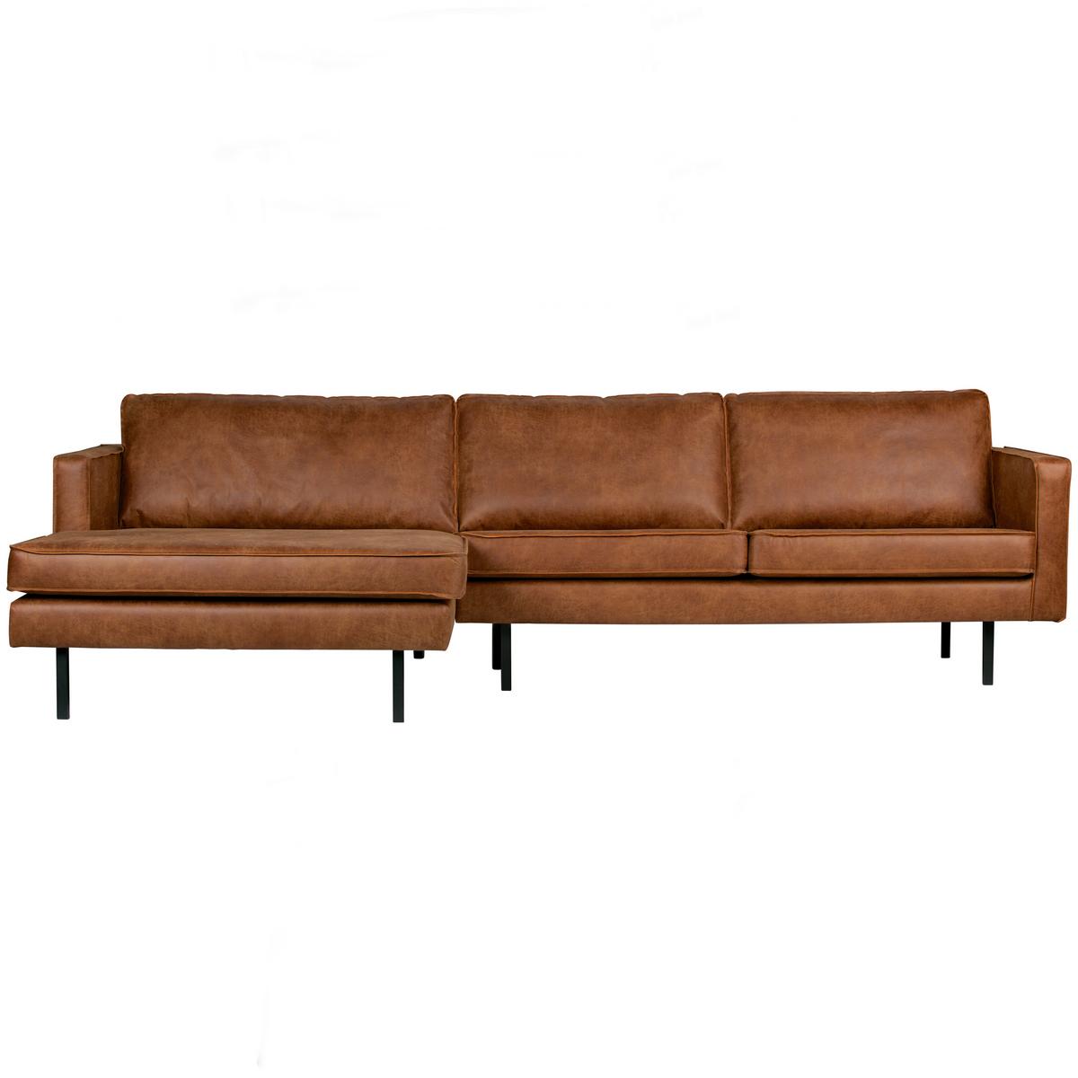 Ecksofa Rodeo Cognac S: 155x300cm - Cognac, Design, Leder/Textil (155/300cm) - Livetastic