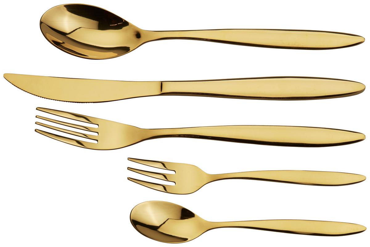 Besteckset 20-Teilig Nirmala für 4 Personen - Goldfarben, MODERN, Metall - Luca Bessoni