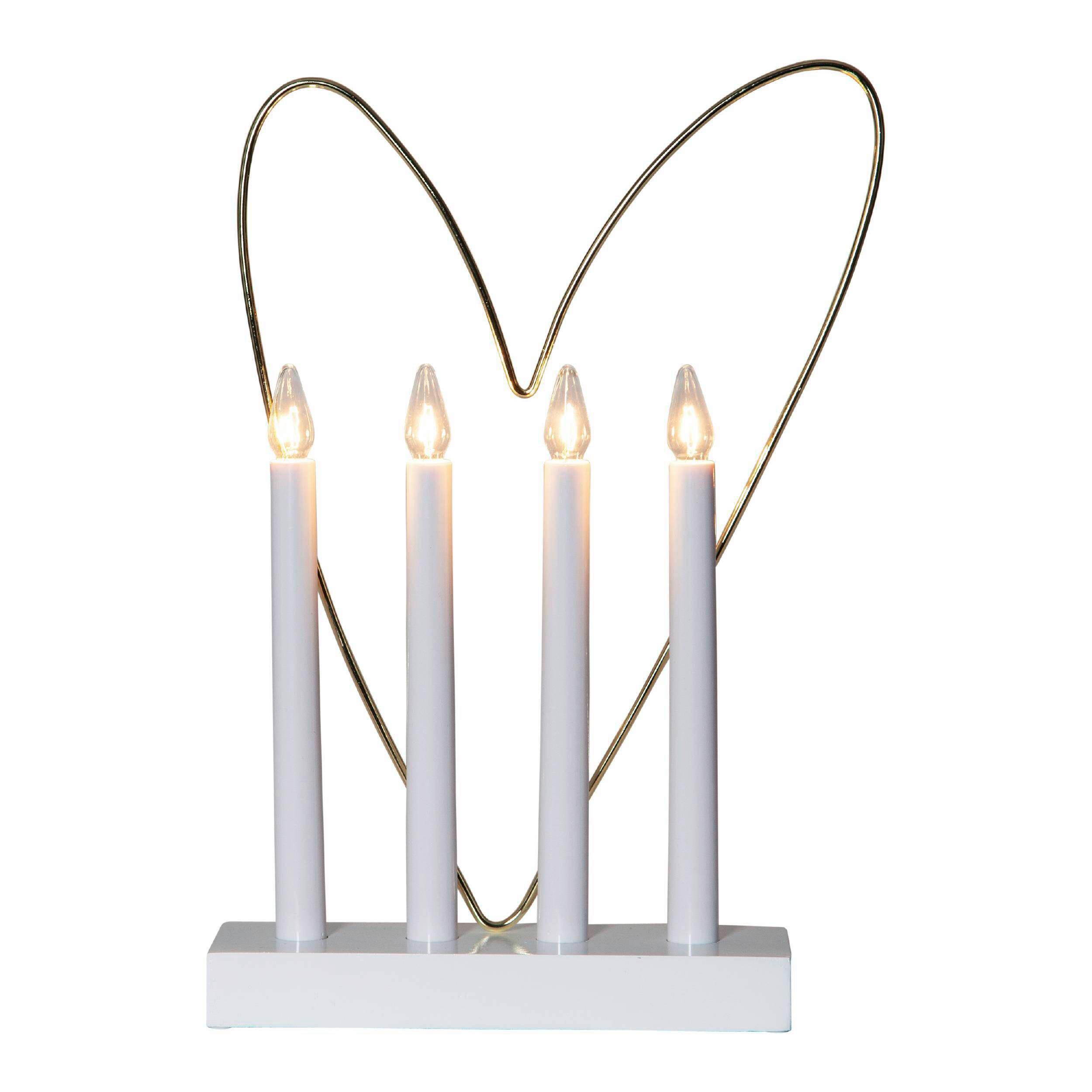 Led-kerze 410978_glossy - Messingfarben/Weiß, Basics, Holz/Kunststoff (25/7,5/37cm) - Eglo