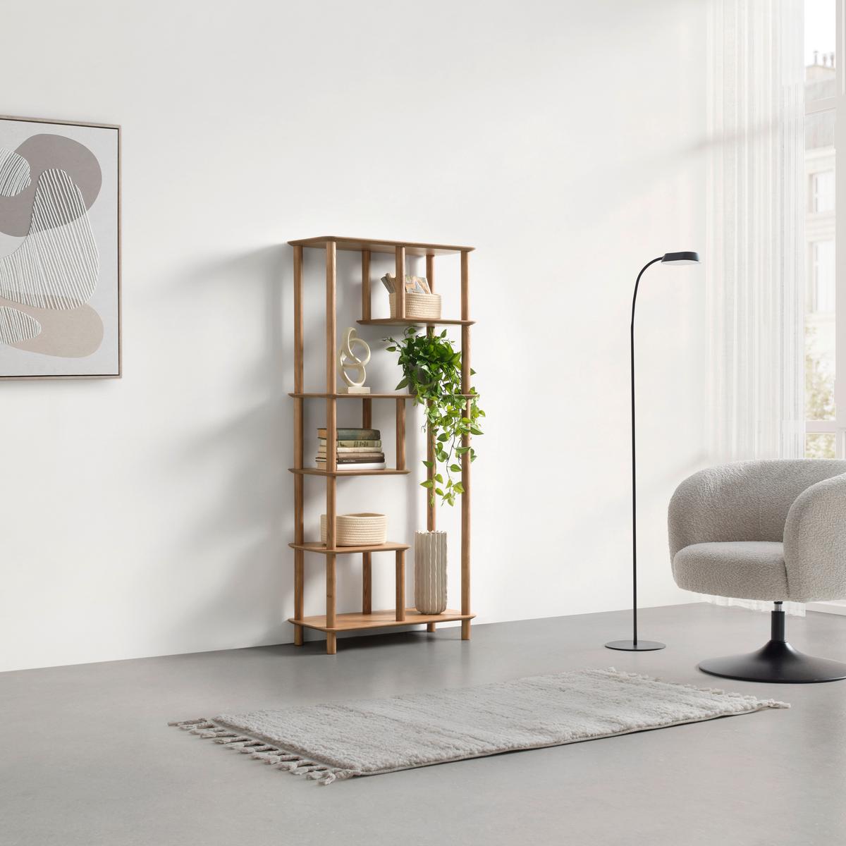 Regál MATS, prírodná farba - prírodná farba, Modern, drevo/kompozitné drevo (70/142/30cm) - Premium Living