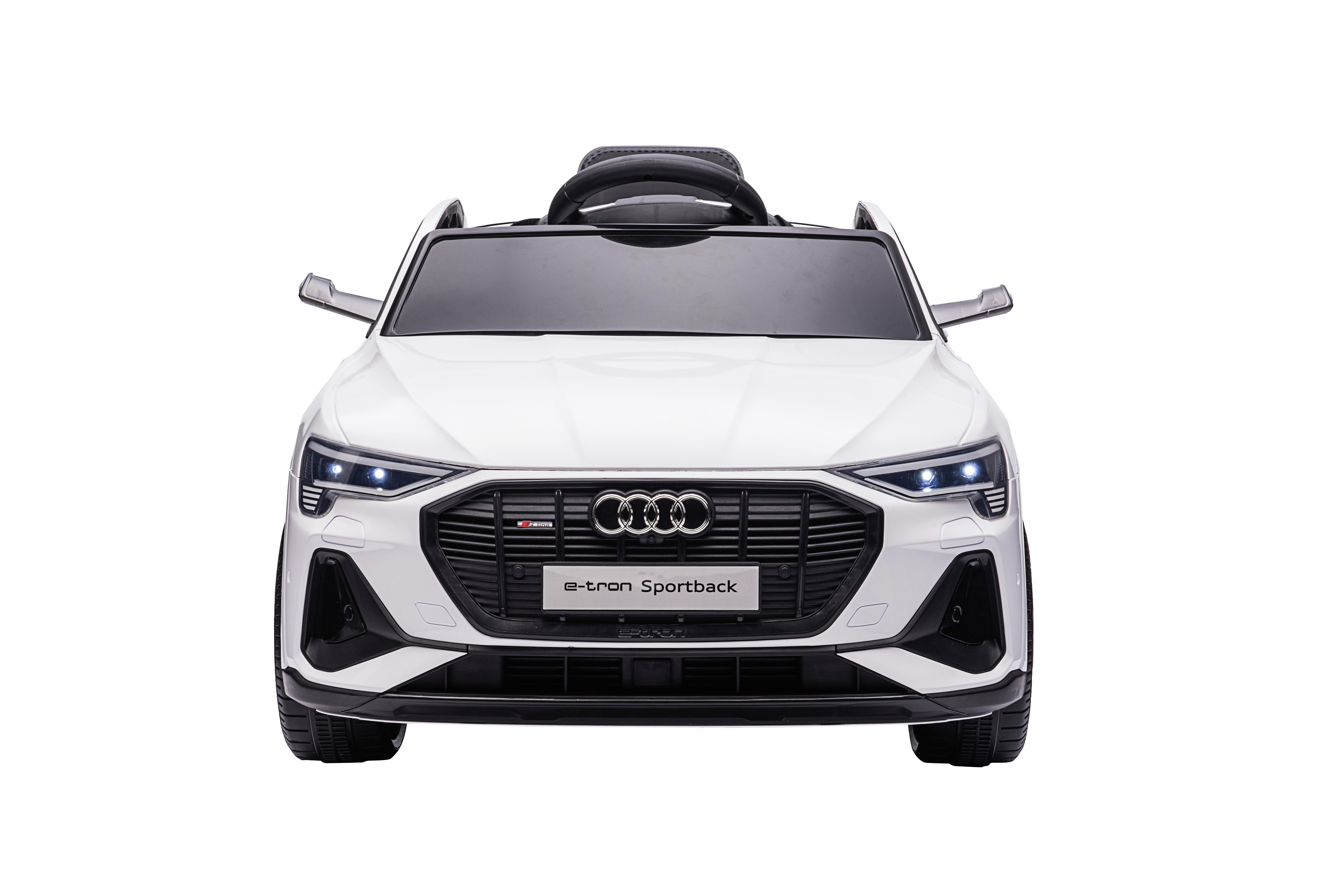 Kinder-Elektroauto Audi E-Tron Sportback Weiß mit Licht/Sound - Weiß, Basics, Kunststoff (108/60/47cm)