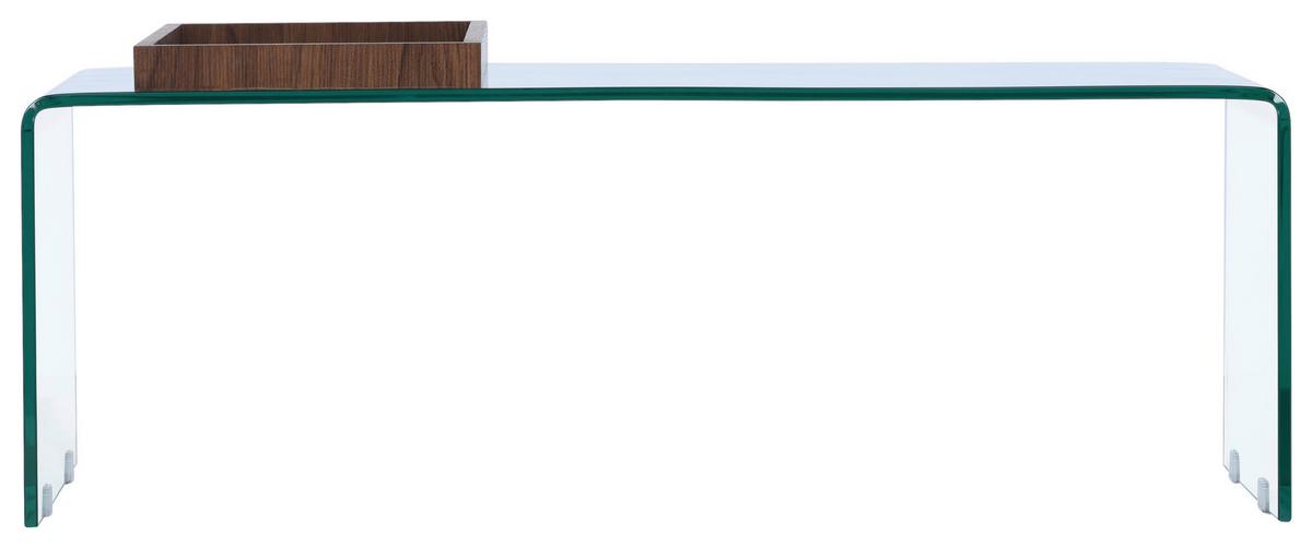 Couchtisch Telemark - Klar/Braun, Design, Glas (110/50/38cm) - Livetastic