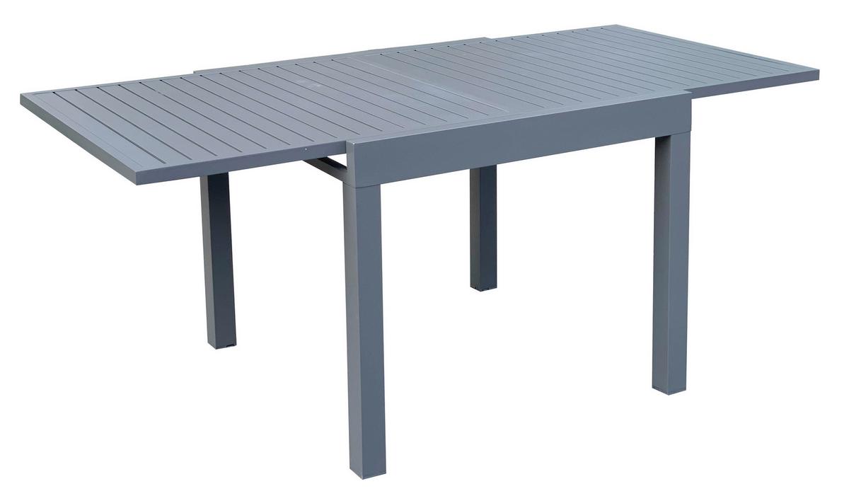 Gartentisch ausziehbar Elena Aluminium L 180/90 cm - Dunkelgrau, Basics, Metall (90-180/90/75cm) - Gardenson