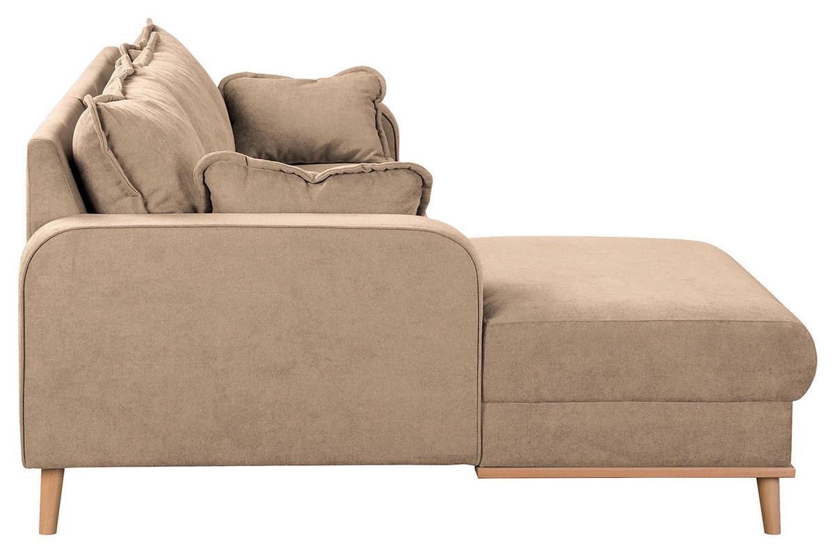 Ecksofa Beata Beige S: 150x230 cm - Wengefarben/Beige, Design, Textil (150/230cm) - Livetastic