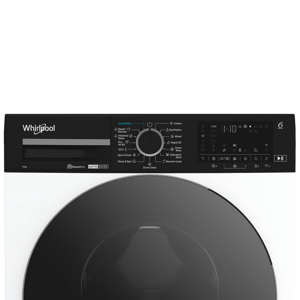 Szabadonálló Mosógép Whirlpool Wpm 87w Ads Ee - fekete/fehér, Basics, műanyag/fém (85/60/55cm)
