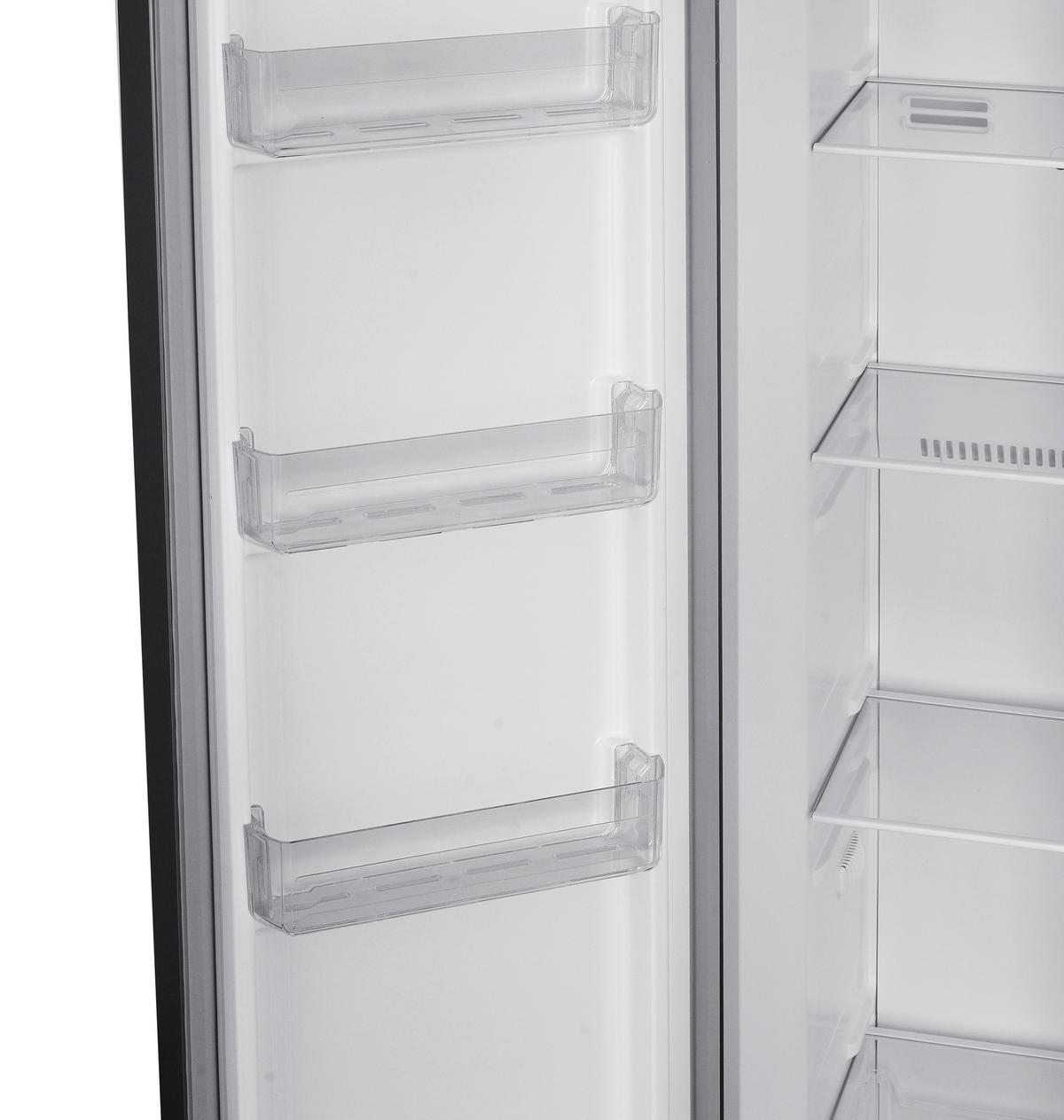 SIDE-BY-SIDE Schwarz B: 91cm - Schwarz, Trend, Glas/Kunststoff (91/177/59cm) - Respekta