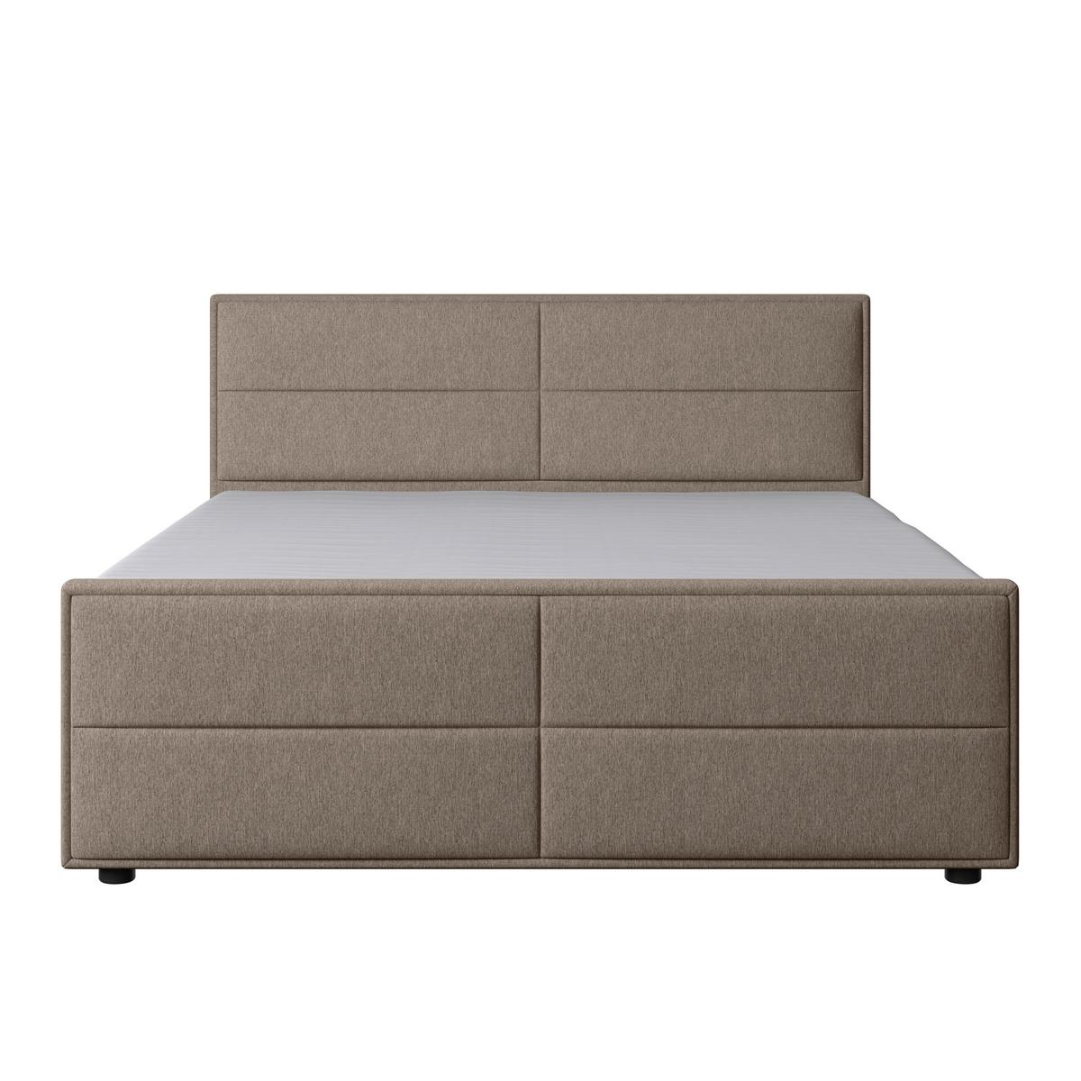 Boxspringbett mit Bettkasten Palermo 180x200 Beige - Beige/Schwarz, MODERN, Holz/Holzwerkstoff (180/200cm) - MID.YOU