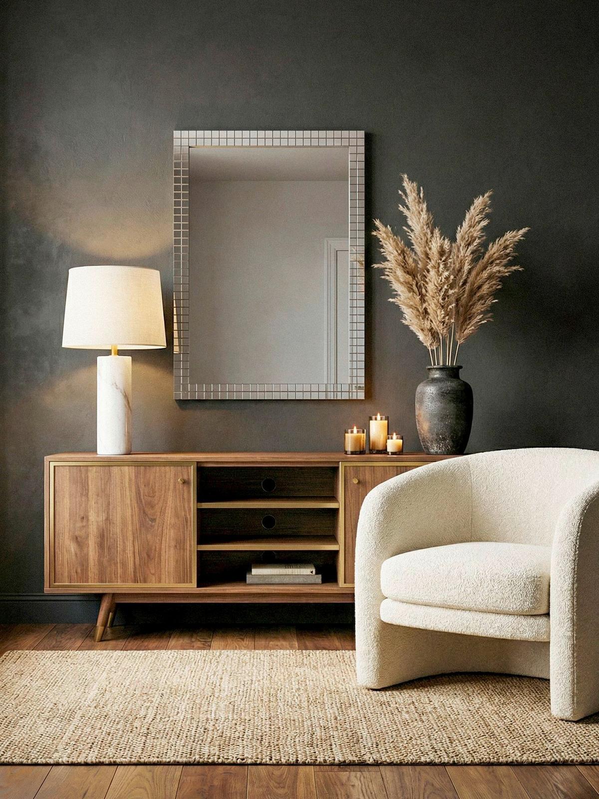 WANDSPIEGEL Schwarz B: 60cm - Schwarz, Design, Glas/Holzwerkstoff (60/90/2cm) - Livetastic