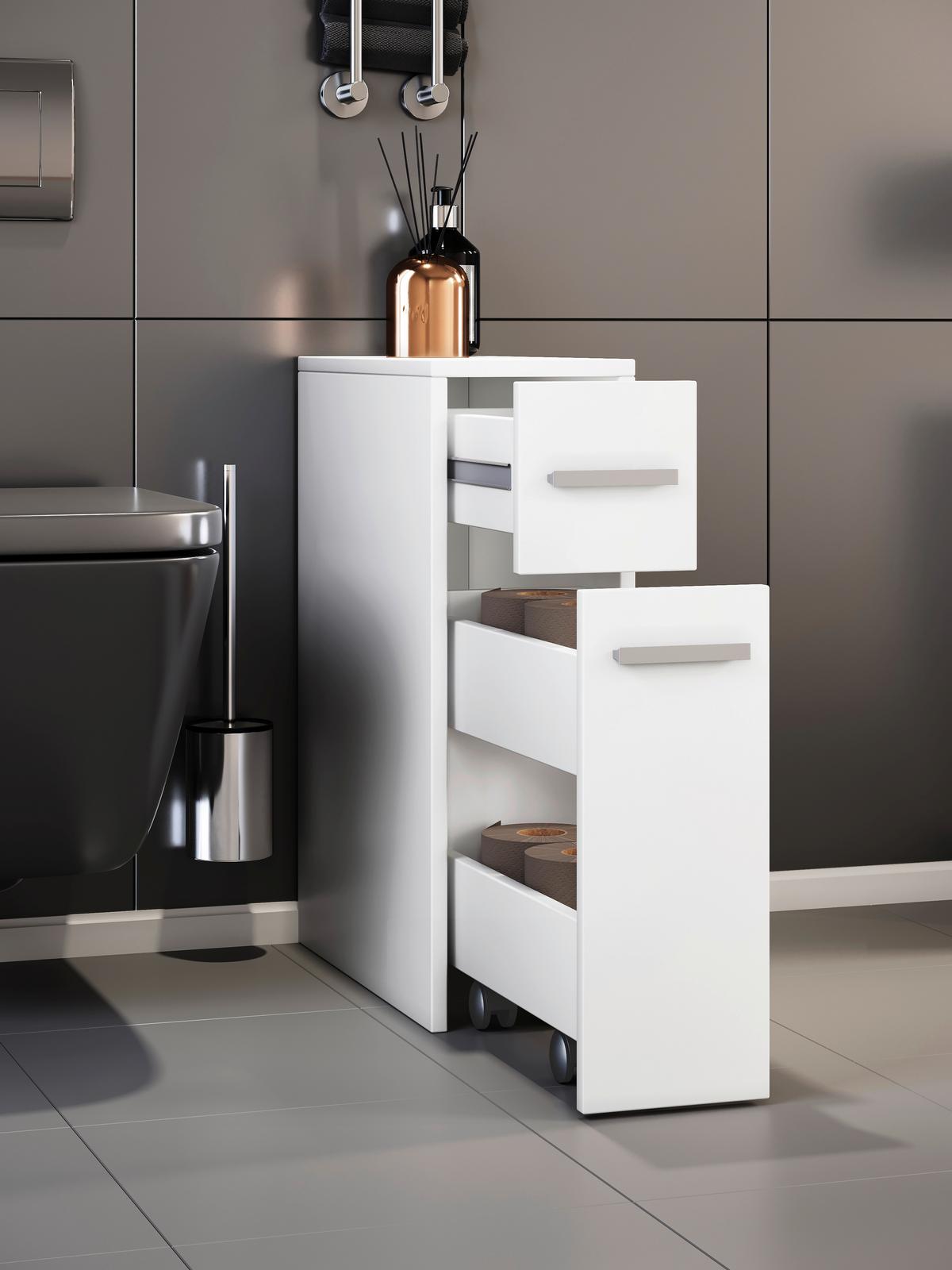 Unterschrank Zalo B: 19,9 cm Weiß - Weiß, MODERN, Holzwerkstoff (19,9/61,4/45cm) - MID.YOU