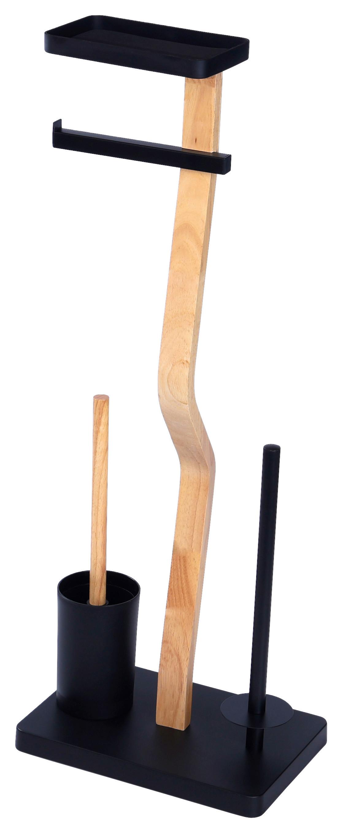 Wc-kefe Szett Emilio - natúr színű/fekete, Trend, műanyag/faalapú anyag (30/75/20cm) - Homezone