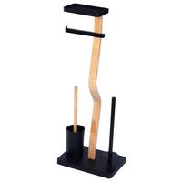 Wc-kefe Szett Emilio - natúr színű/fekete, Trend, műanyag/faalapú anyag (30/75/20cm) - Homezone