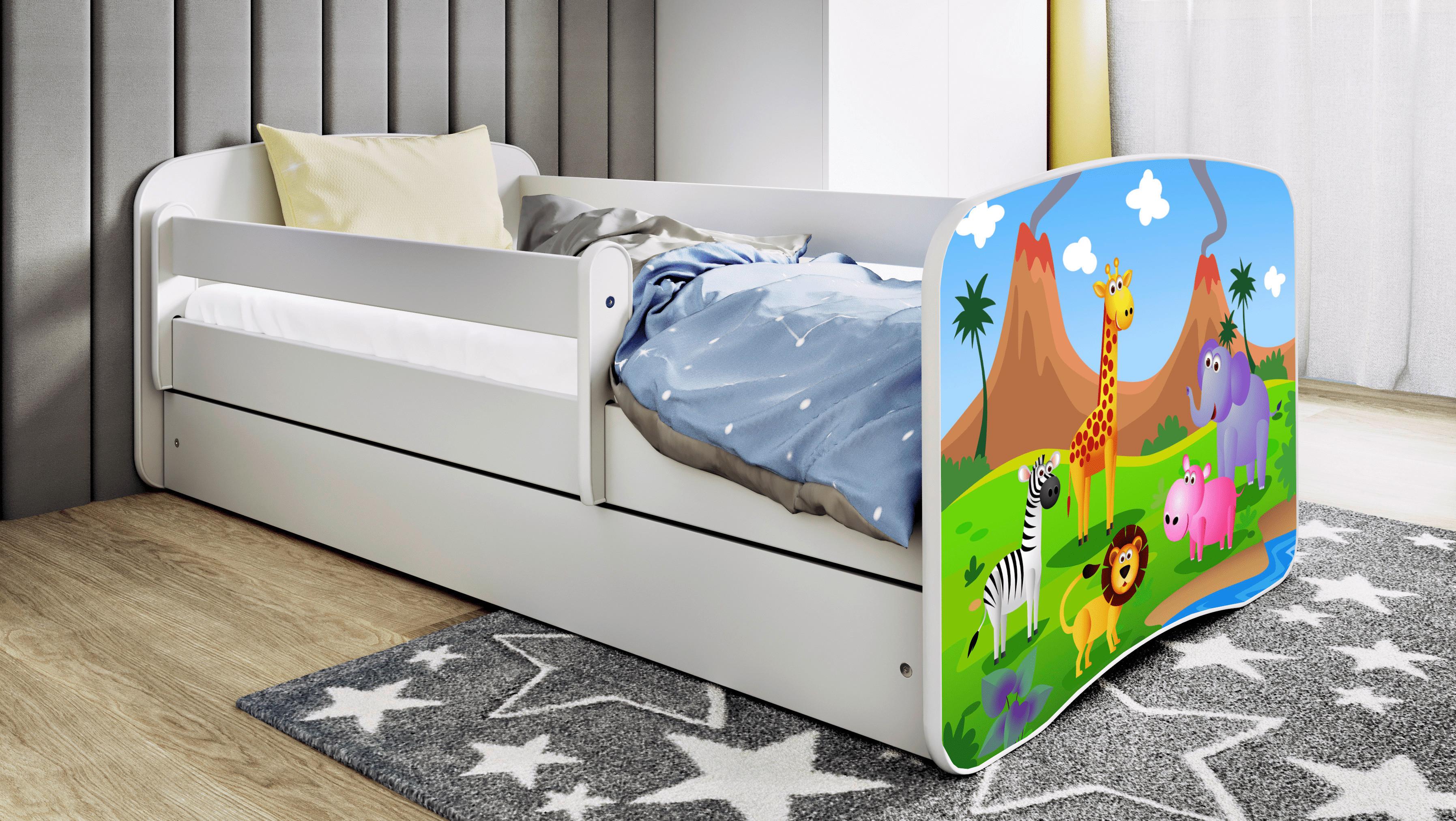 Kinder-/Juniorbett Babydreams inkl. Matratze 80x160 - Birkefarben/Weiß, MODERN, Holz/Holzwerkstoff (80/160cm) - MID.YOU
