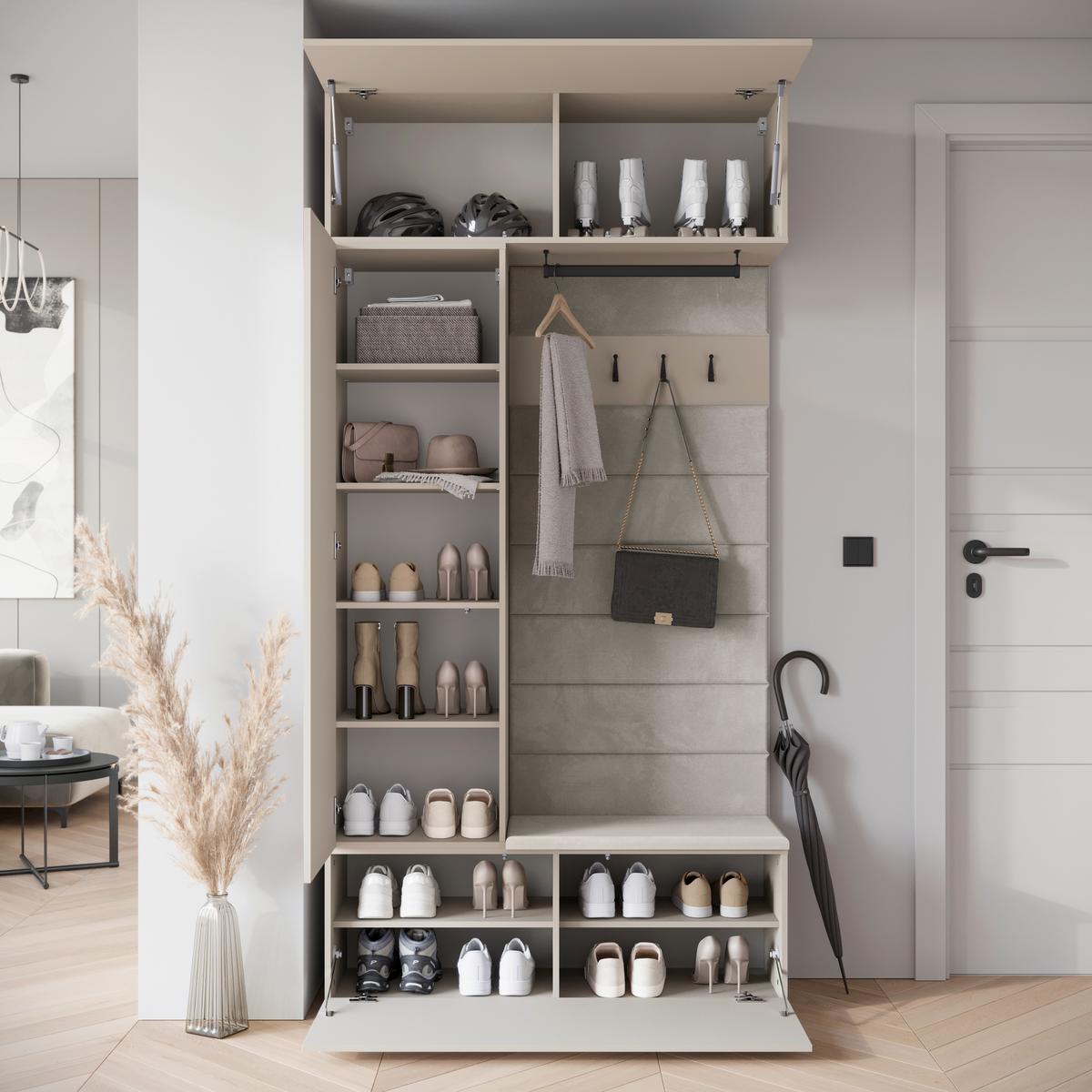 ŠATNA GARDEROBE TEJO - kašmírová/béžová, Design, kompozitní dřevo (115/231,9/37,5cm) - Livetastic