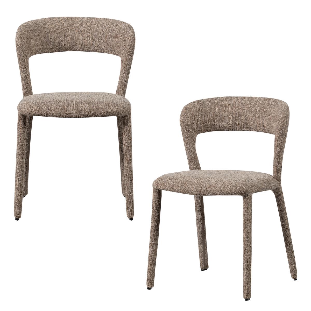 Stuhl-Set Noble Braun/Sandfarben B: 51cm - Sandfarben/Braun, MODERN, Textil (51/76/56cm) - Livetastic
