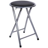 Klapphocker Ouzo 2 Alufarben H: 45 cm - Silberfarben/Schwarz, MODERN, Holzwerkstoff/Kunststoff (30/45/30cm)