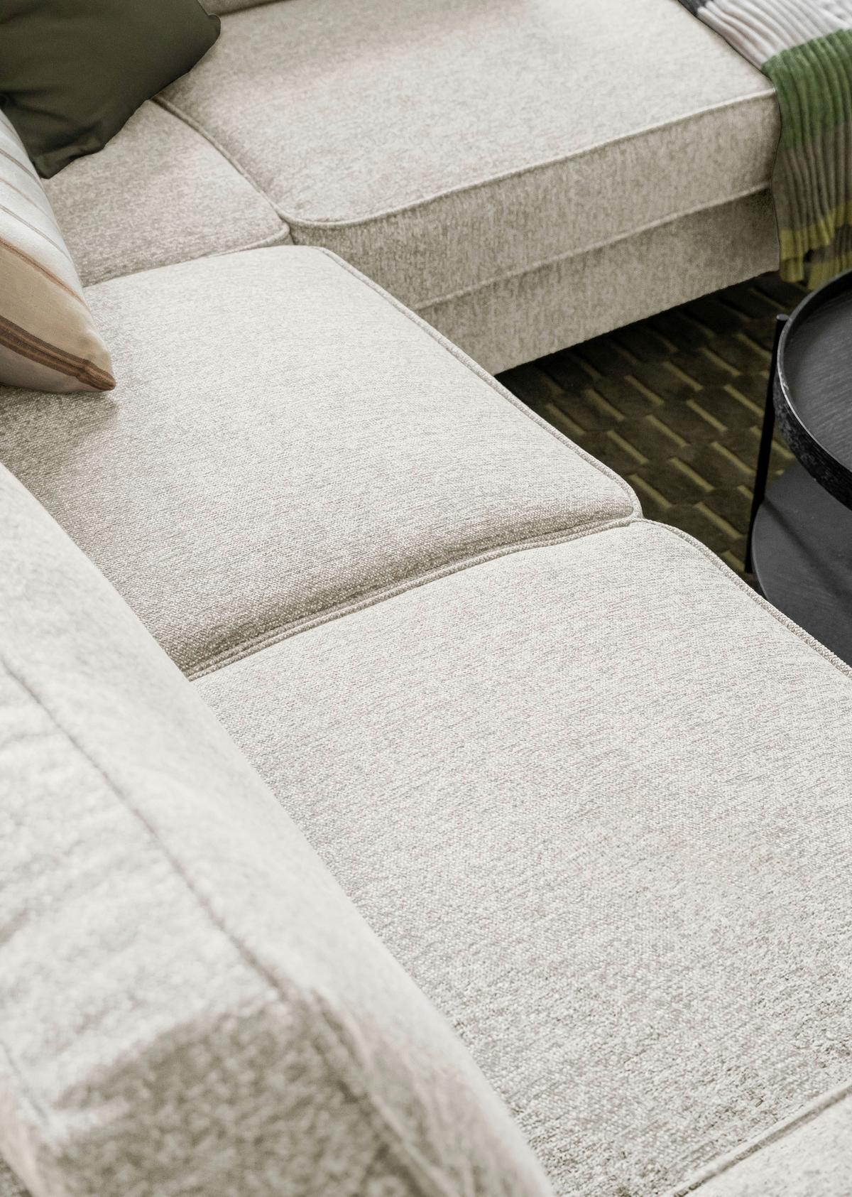 Ecksofa Molly Beige S: 233x198 cm - Beige/Schwarz, Textil (233/198cm) - MID.YOU