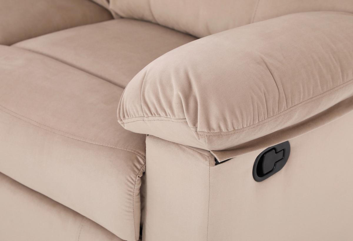Ecksofa Boston - Beige/Schwarz, Basics, Textil/Metall (159/216cm) - P & B