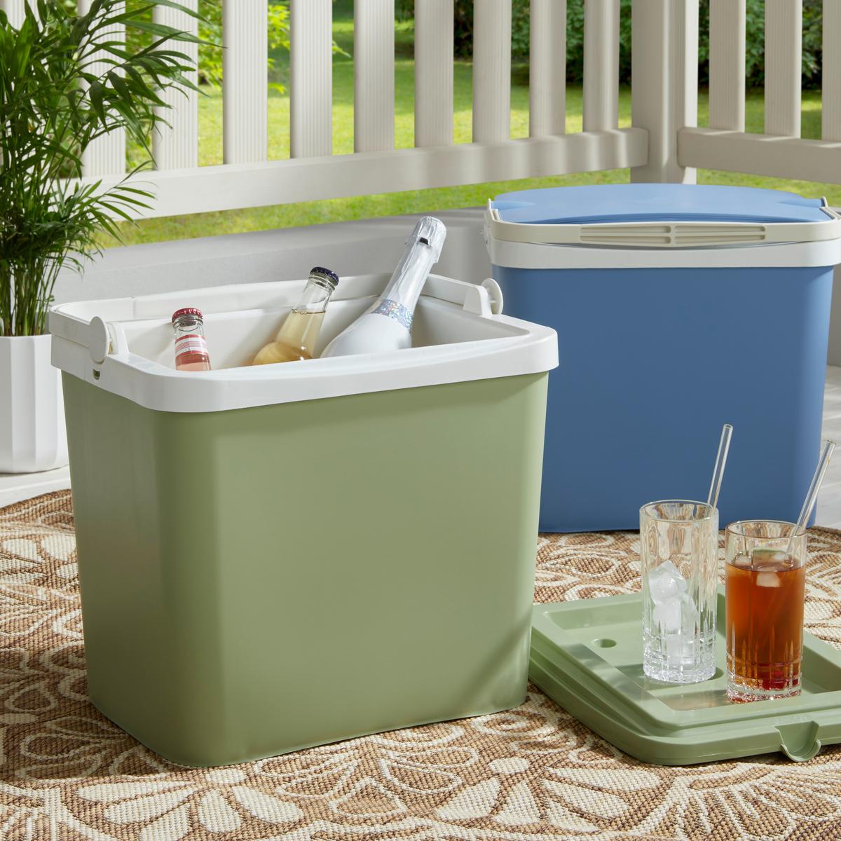 Kühlbox Enis - Pastellgrün/Hellblau, KONVENTIONELL, Kunststoff (39,5/29,5/36,6cm) - Luca Bessoni