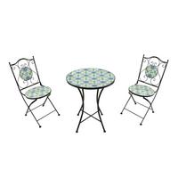 Gartenset Amelie Vintage - Blau/Gelb, Basics, Keramik/Metall (60/75cm) - Ambia Garden