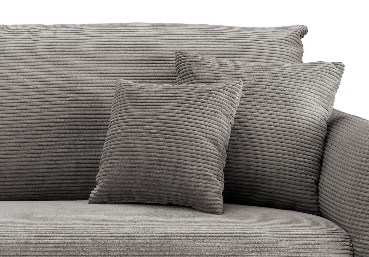 Ecksofa Vanilla Graubraun S: 178/264-302 Cm - Graubraun/Schwarz, Design, Textil (178/264-302cm) - Livetastic