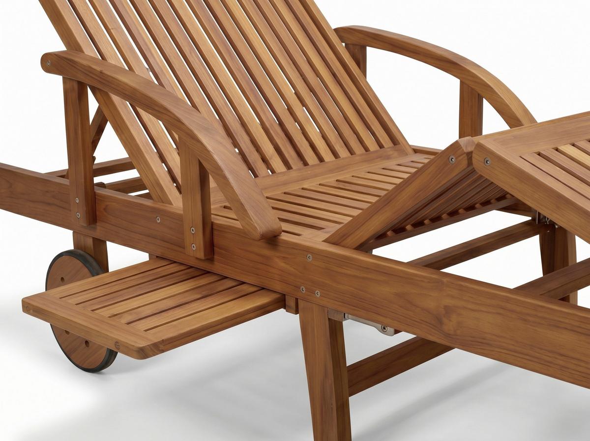 Sonnenliege aus Eukalyptusholz 200x68x83 cm - Eukalyptusholzfarben, Basics, Holz (200/68/83cm)